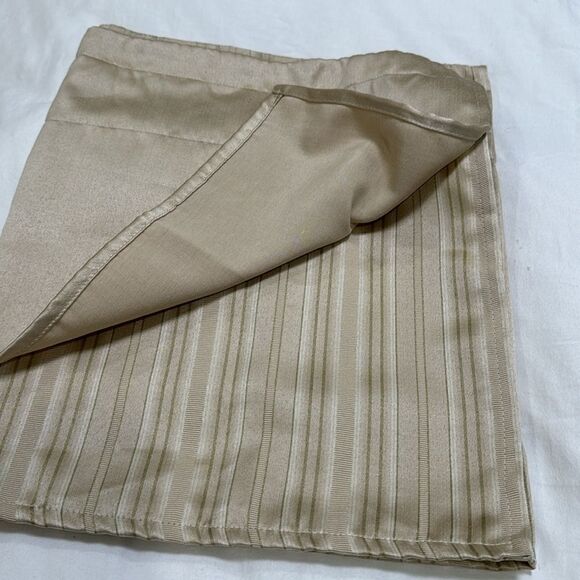 WINDOW VALANCE BEIGE/GREEN STRIPE. - Picture 2 of 5